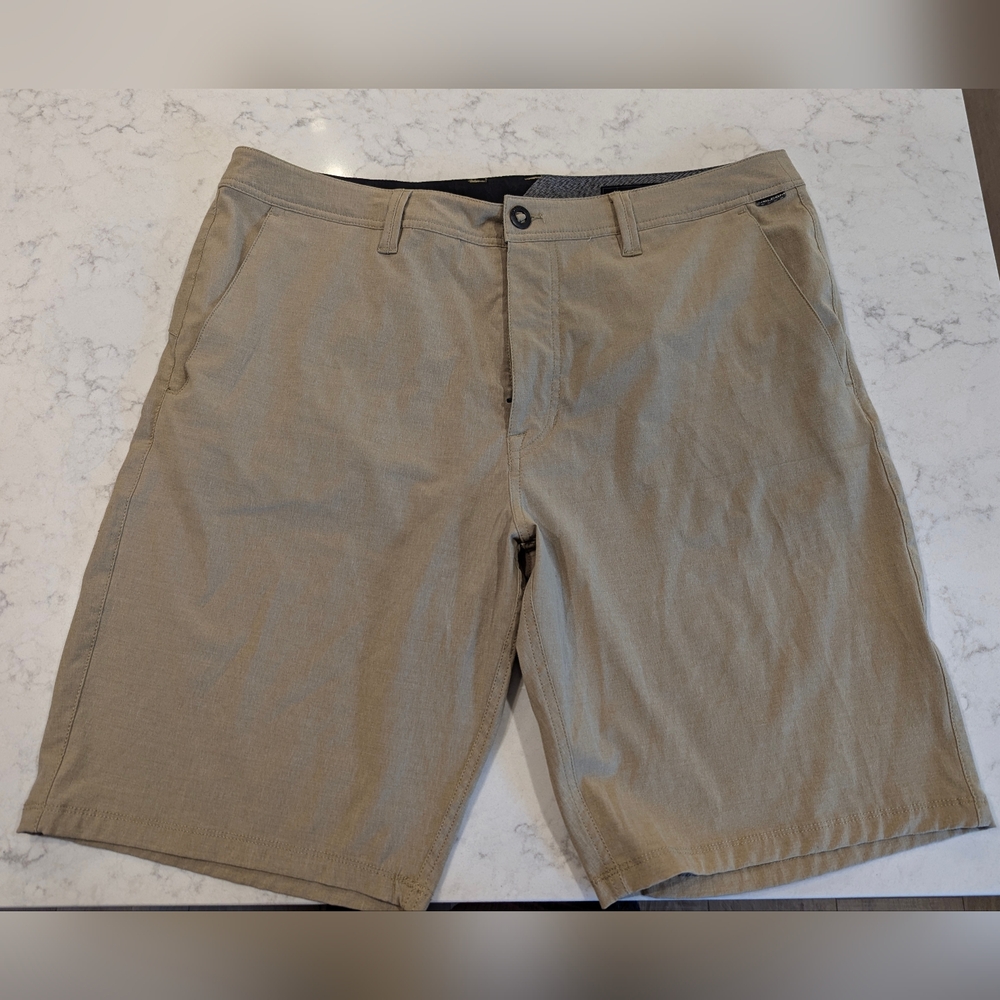Volcom Men's Tan Flat Front Shorts